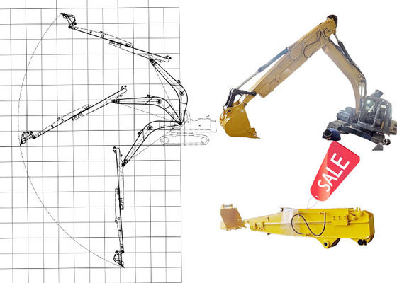 jakość  12M Excavator Telescopic Long Arm Extended Boom For Cat Hitachi Komatsu fabryka