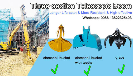 30m 35m Długotrwałe ramię Clamshell Telescopic Arm Trzy sekcje Excavator Dipper Arm
