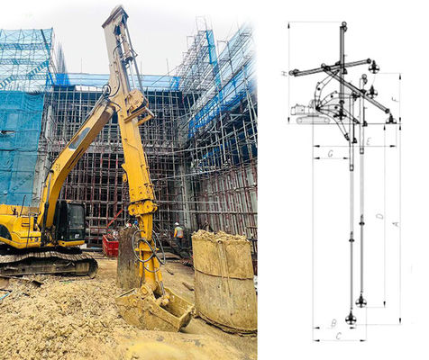 30m 35m Długotrwałe ramię Clamshell Telescopic Arm Trzy sekcje Excavator Dipper Arm