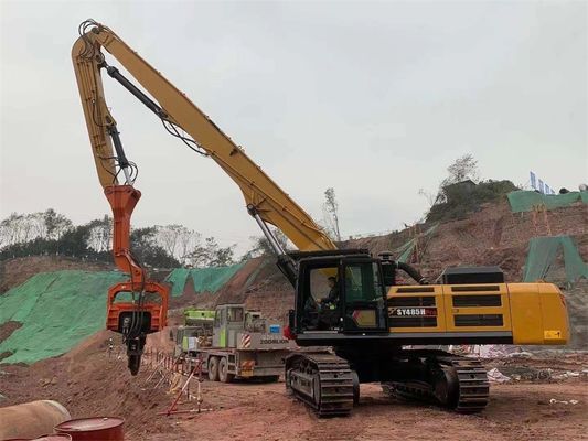 Ciężki 13,5-18m Excavator Piling Arm Boom dla 30-50 Ton Excavator Sheet Pile Driving Attachment Q355B Q690D Dostosowany