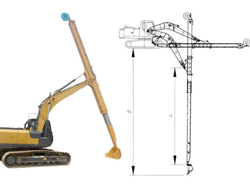 Cat Hitachi Excavator Teleskopowe ramię do kopania domu Fundacja Kop głębiej