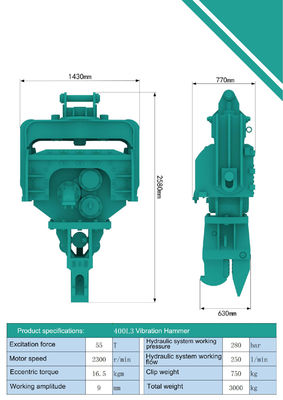 Ekskawator Wibracja Młotek Ekskawator Wibracja Pile Driver dla Hitachi