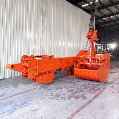 Excavator Attachment Clamshell 10m 12m Three-section Telescopic Arm Long Reach Boom and Arm Suitable for 10-15ton Excavator