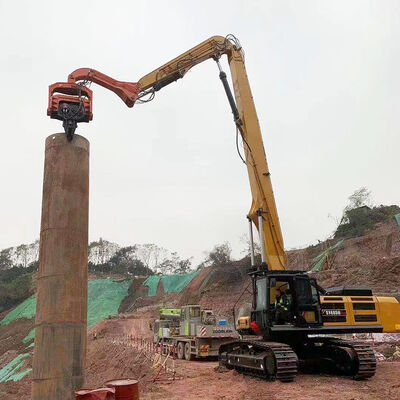 Ciężki 13,5-18m Excavator Piling Arm Boom dla 30-50 Ton Excavator Sheet Pile Driving Attachment Q355B Q690D Dostosowany