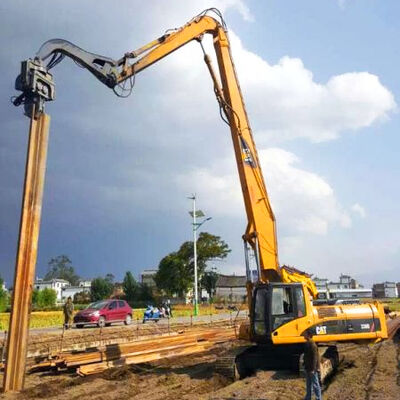 Ciężki 13,5-18m Excavator Piling Arm Boom dla 30-50 Ton Excavator Sheet Pile Driving Attachment Q355B Q690D Dostosowany