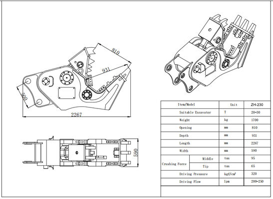 Ekskawator Sproszkowacz betonu Sproszkowacz hydrauliczny